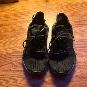 Adidas black and gold sneakers